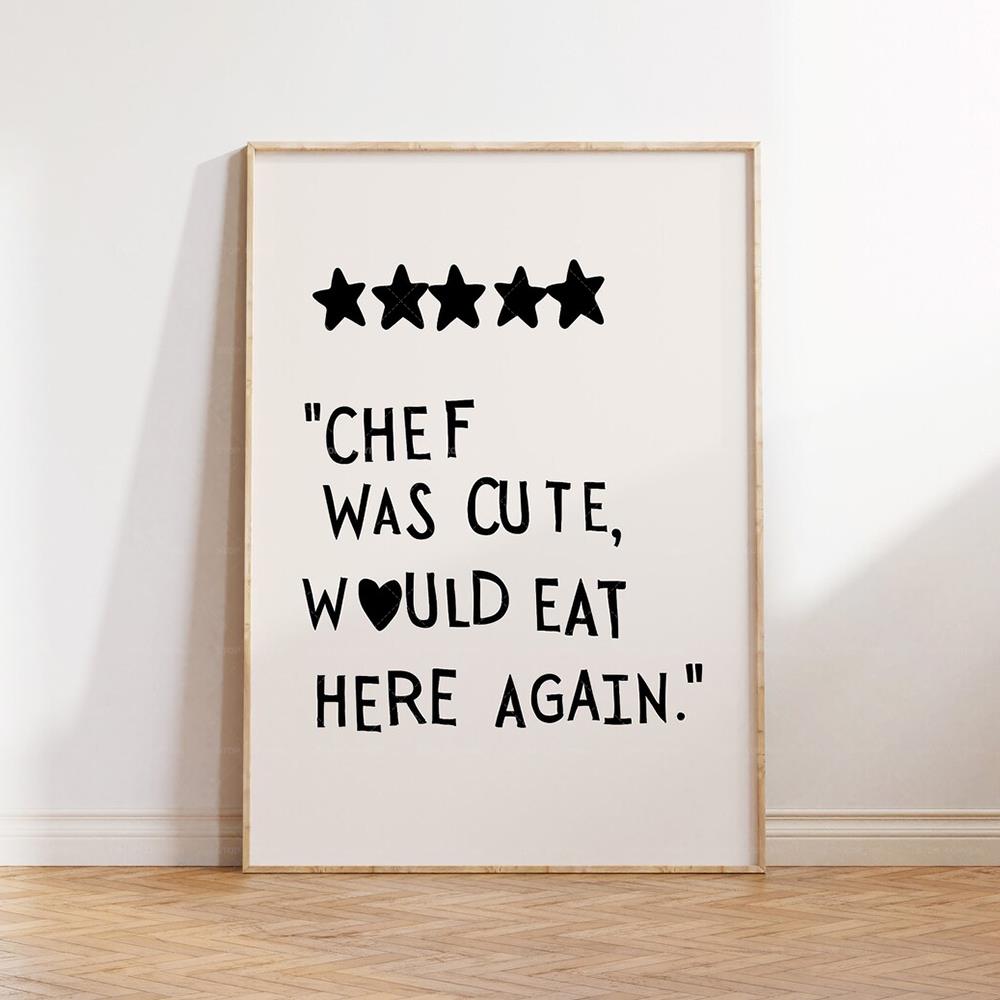 Minimalist Heart Black Chef Mo - Home Cooking Quotes 评论和价格