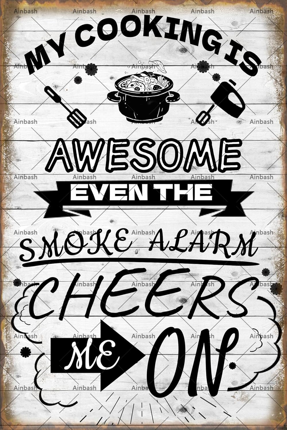 Funny Metal Tin Sign My Cookin - Home Cooking Quotes 评论和价格