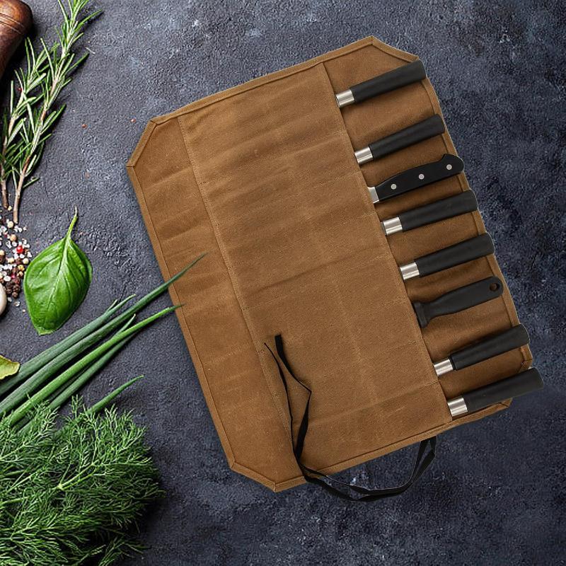 Canvas Knife Roll Storage Bag  - Home Cooking Meals 评论和价格