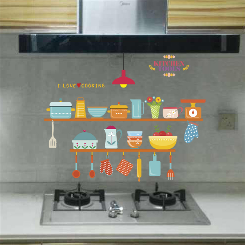 Kitchen Tools Pattern Wall Sti - Home Cooking Quotes 评论和价格