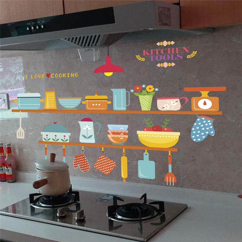 Kitchen Tools Pattern Wall Sti - Home Cooking Quotes 评论和价格